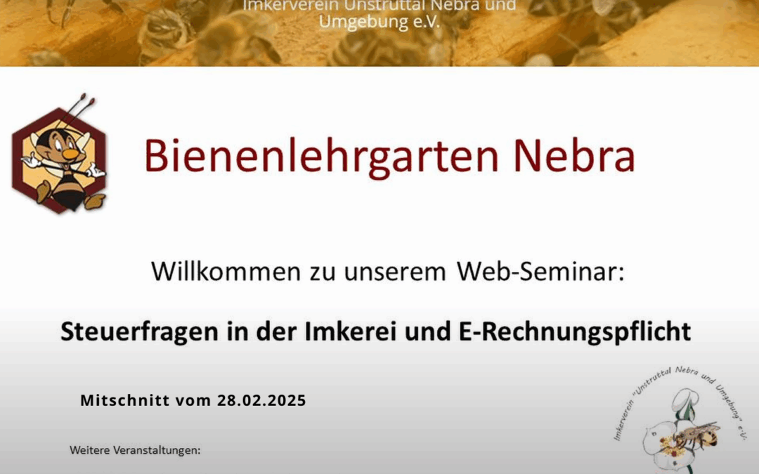 Unser erstes Web-Seminar „Steuern in der Imkerei“